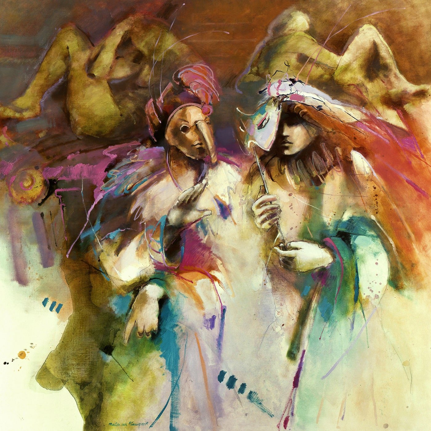 Carnavale di Firenze. Oil painting, Art print