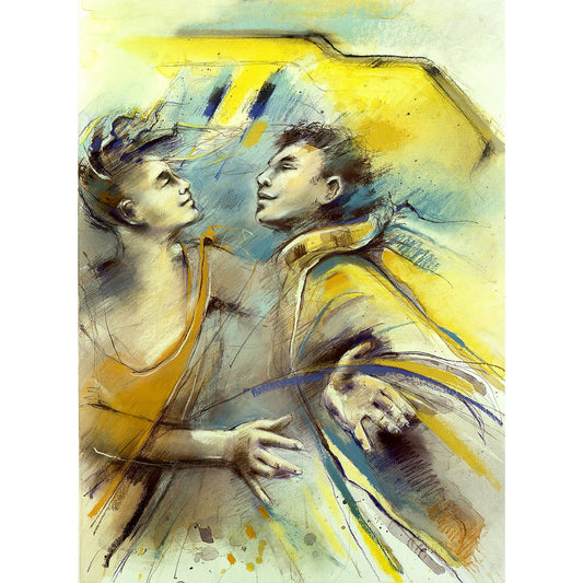 Amidst the Chaos: A Commuter's Love Story: the date. Mixed-Media, Art print 1