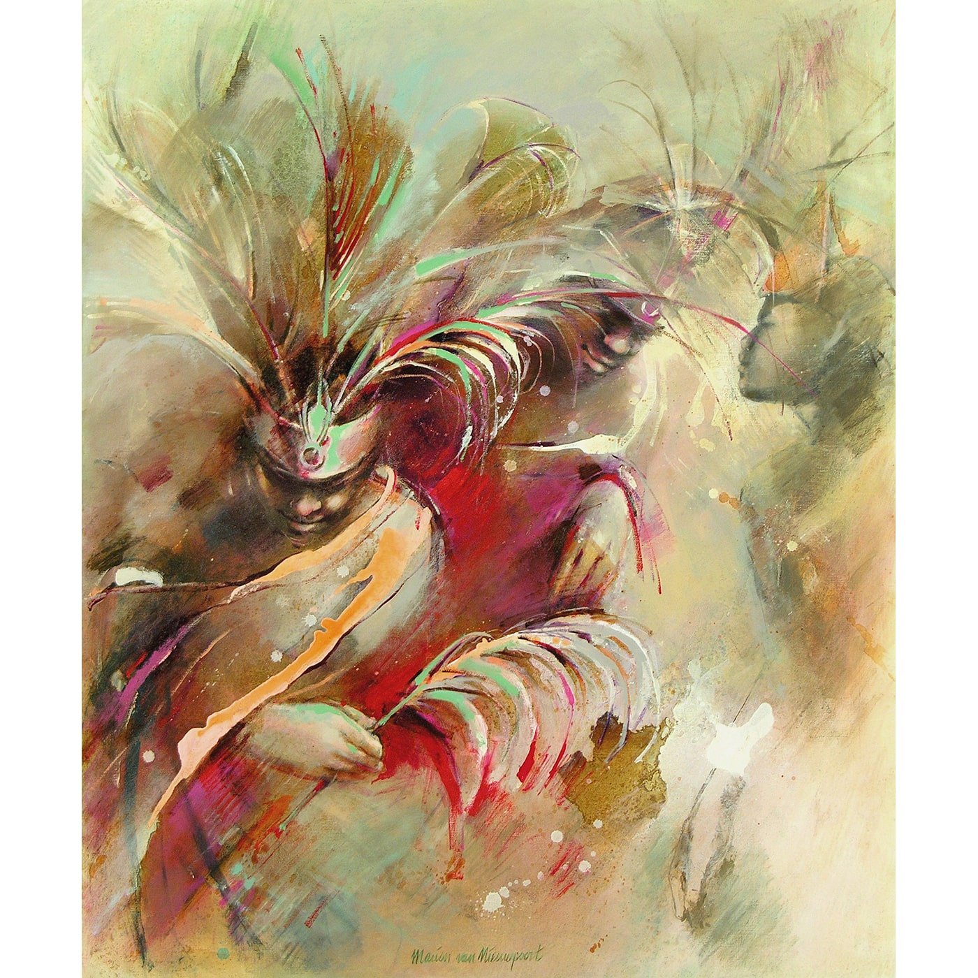 Evening of Giriamandans in Kenya (2). Oil painting, Art print