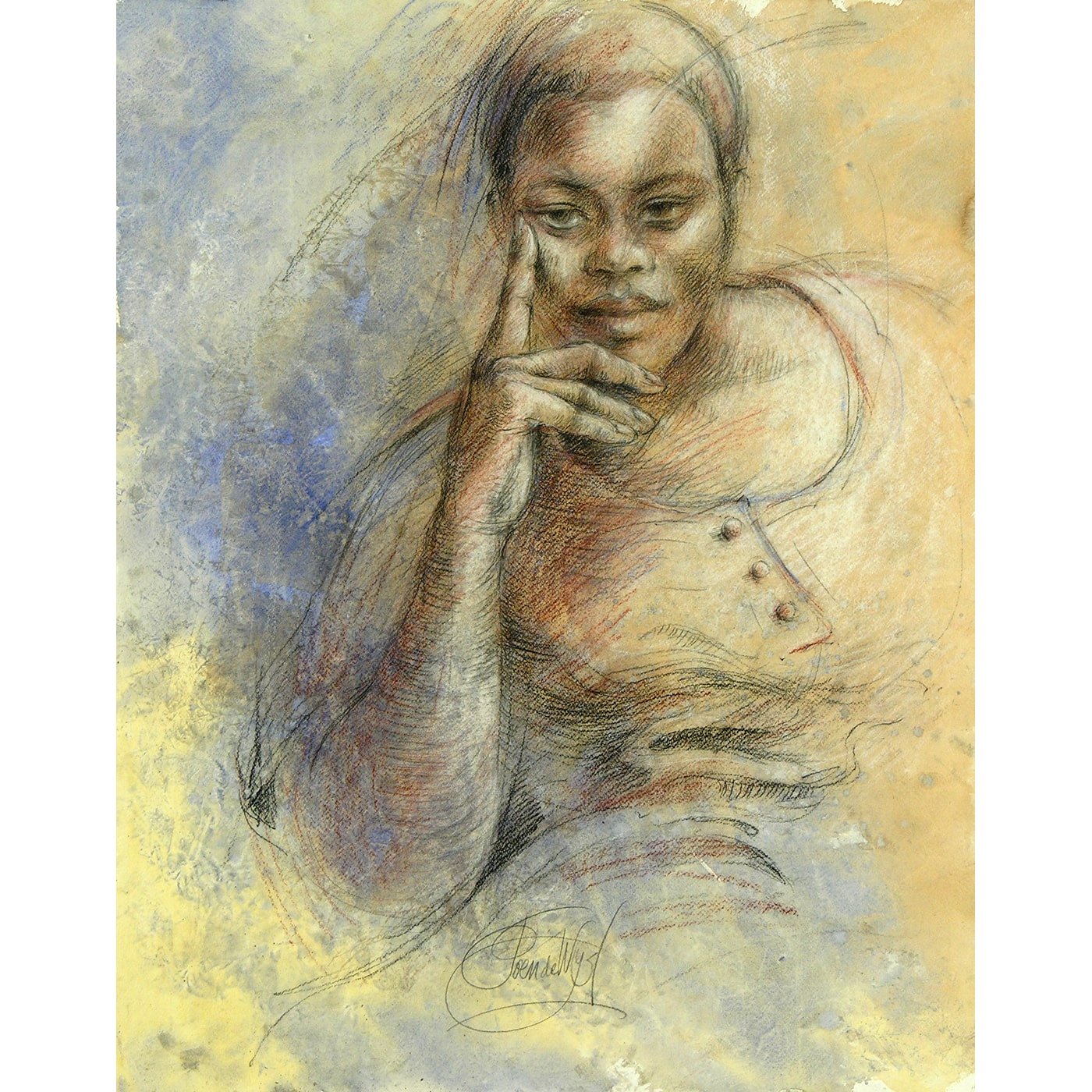 The African Sketchbook series. Coloured pencils (14), Art print