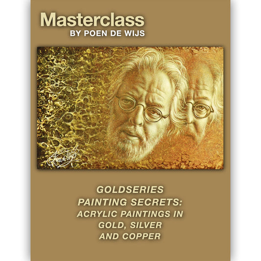 Lessons in Acrylic Gold | Copper | Silver painting Masterclass on video with study book by Poen de Wijs