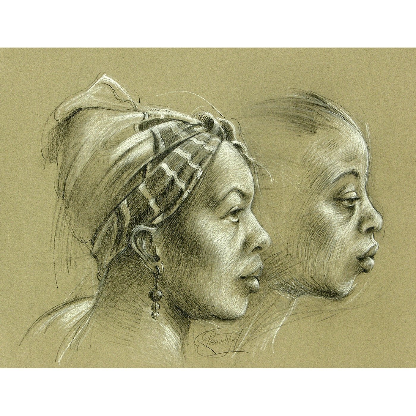 The African Sketchbook. Coloured pencils 12, Art print